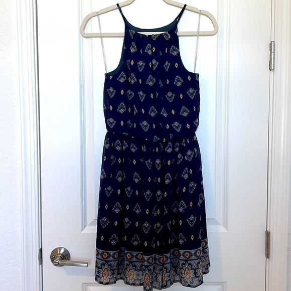 NWT Francesca’s Navy Blue Halter Cinch Waist Mini Dress Size Small - Picture 7 of 17